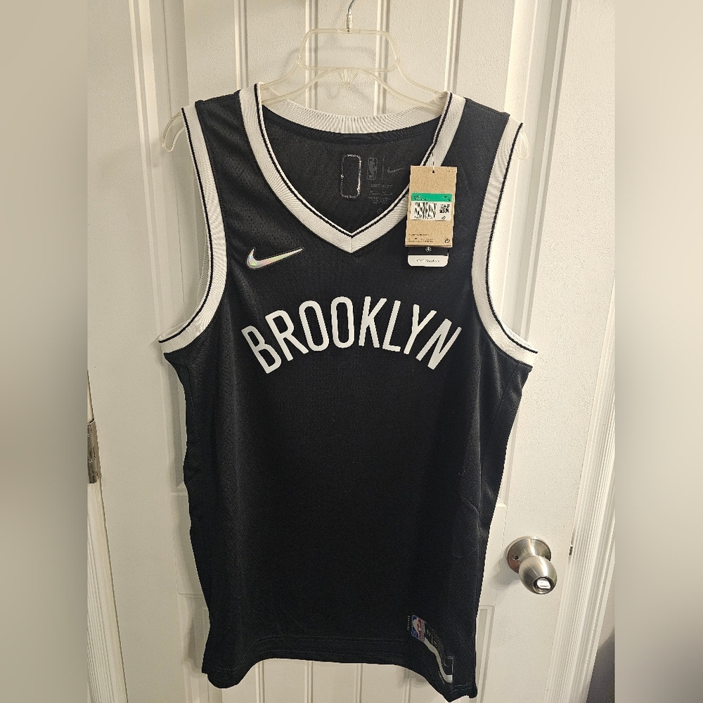 NWT Nike Black Brooklyn Nets Vapor Knit Icon Basketball Jersey XL